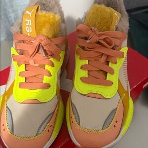 Puma Bright Yellow and Orange Sneakers